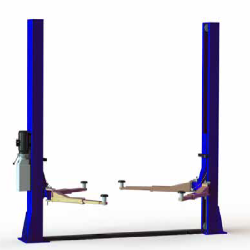 Cầu nâng 2 trụ thủy lực không cổng 4 tấn (3 pha, màu ghi RAL 7016).