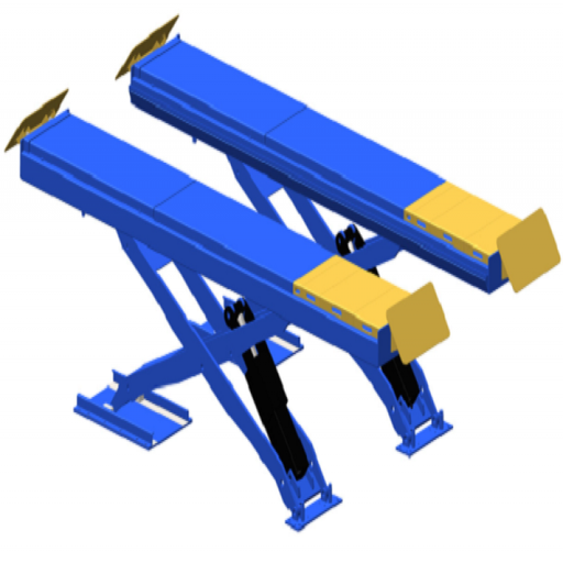 [GC-GC-55M4:02] Cầu nâng cắt kéo kiểm tra góc đặt bánh xe 5.5 Tấn, Lắp chìm (3 pha, màu xanh RAL 3166, chưa bao gồm đĩa lái).