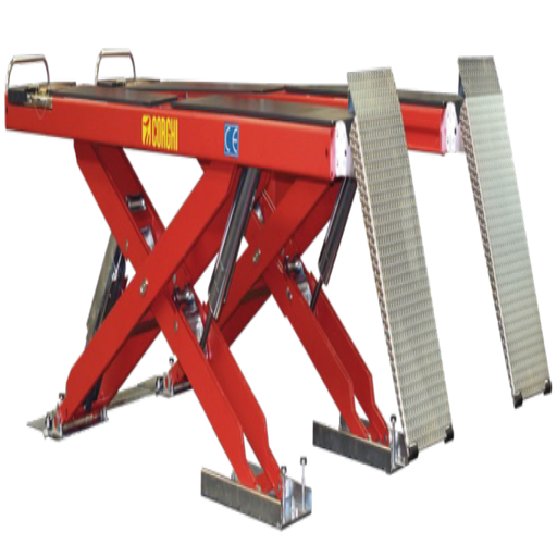 [COGI-ERCOXC5500CT:01] Cầu nâng cắt kéo kiểm tra góc đặt bánh xe 5,5 Tấn, lắp nổi, 3 pha, màu đỏ (bao gồm đĩa lái GC và bộ phụ kiện)